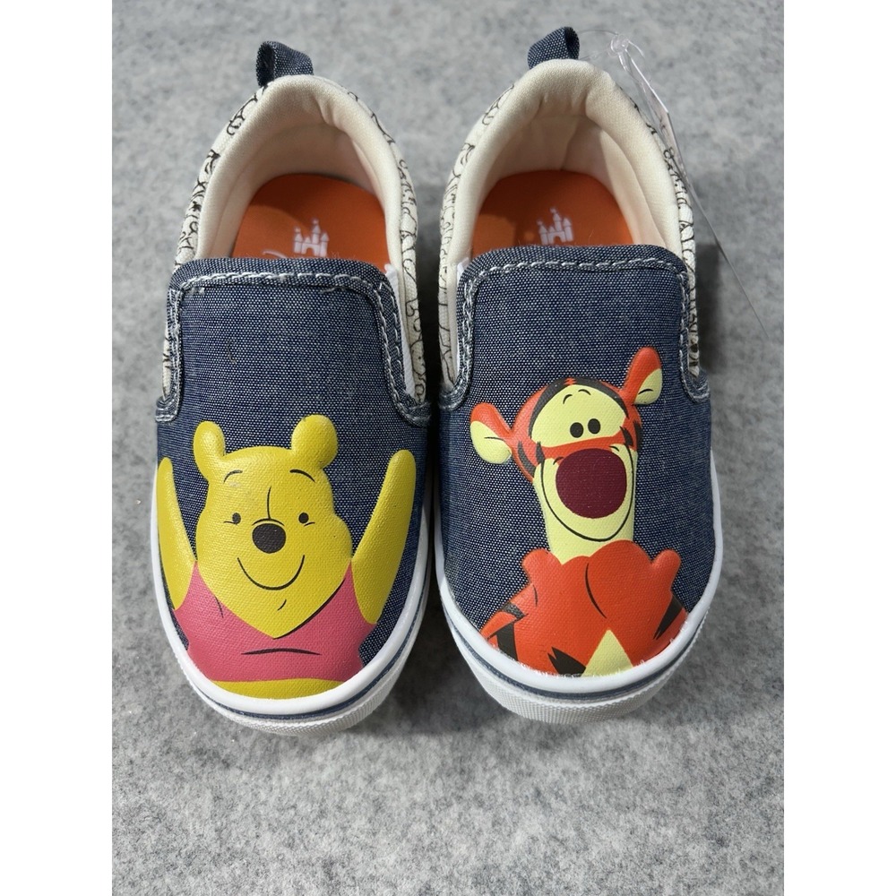 NEW Disney Baby Winnie the Pooh & Tigger Slip-On Canvas Sneakers Toddler Size 6